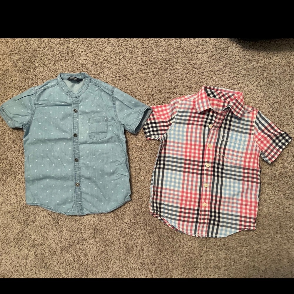 short sleeve button up shirt bundle size 4-5 years